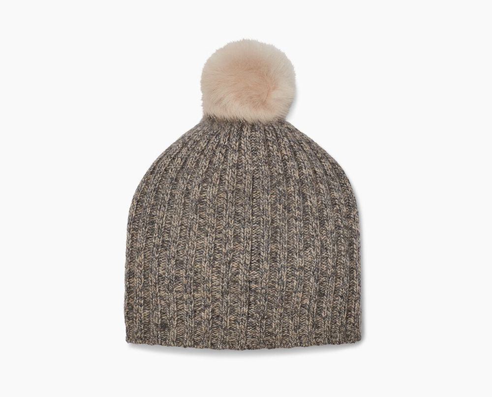 Ugg Beanies Canada - Ugg Women's Pippa Rib Knit Pom Grey